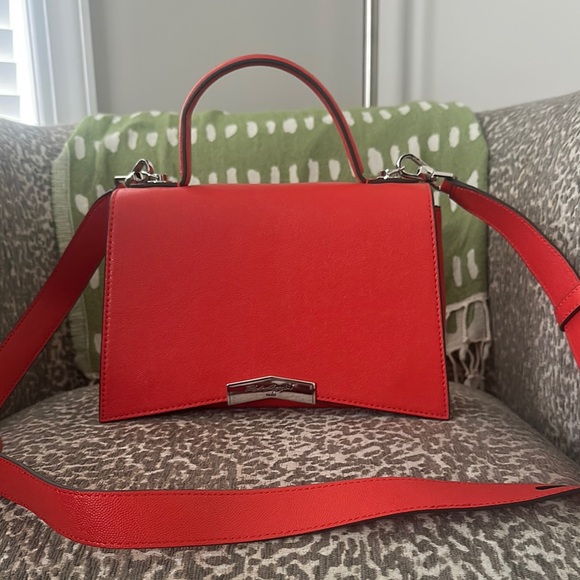 Karl Lagerfeld Handbags - Karl Lagerfeld Red Satchel with Versatile Design NWOT